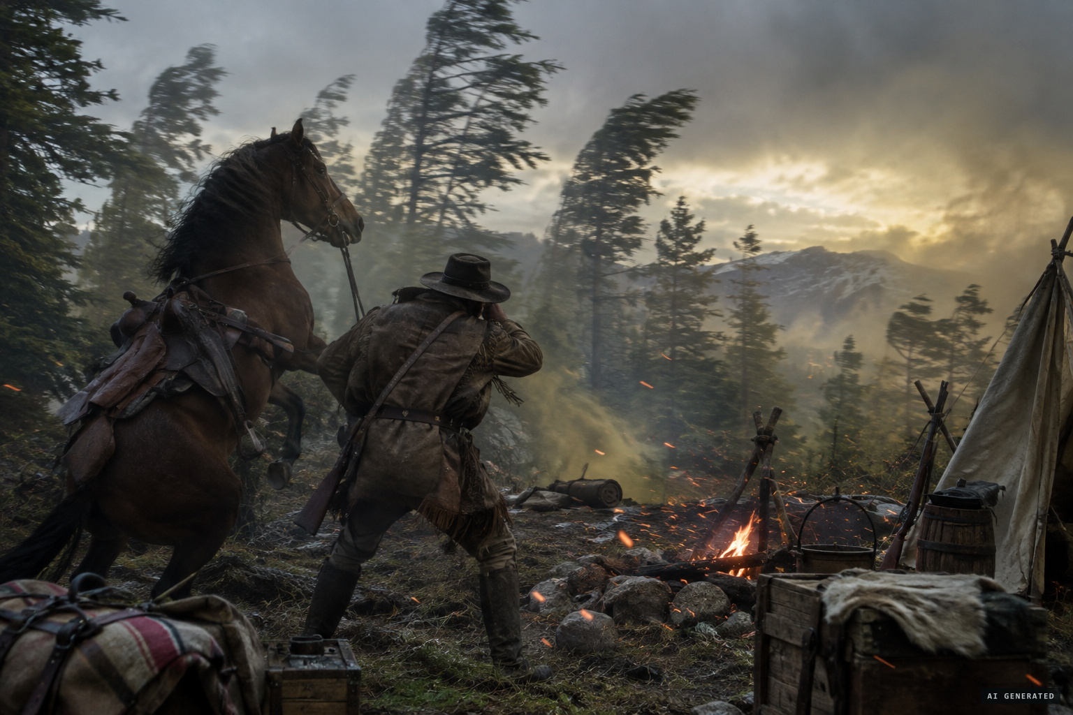 After the explosion, a tornado-like rush and a sulphurous odor fill the forest