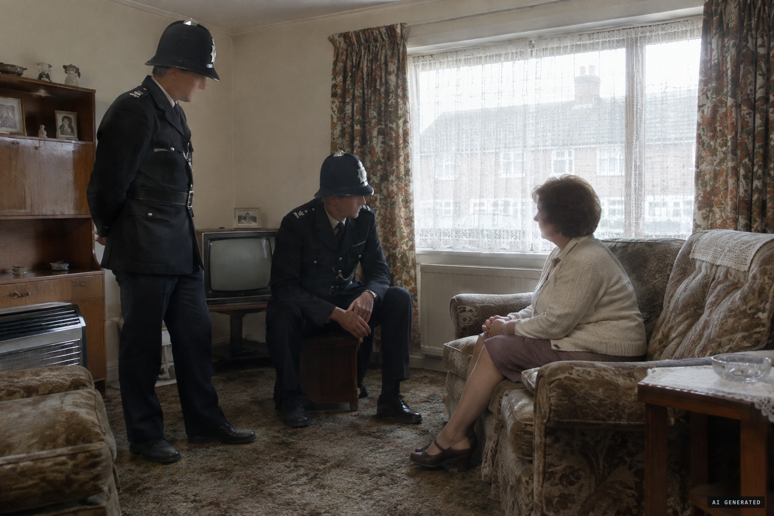 Police officers find her pale, as if from a shock