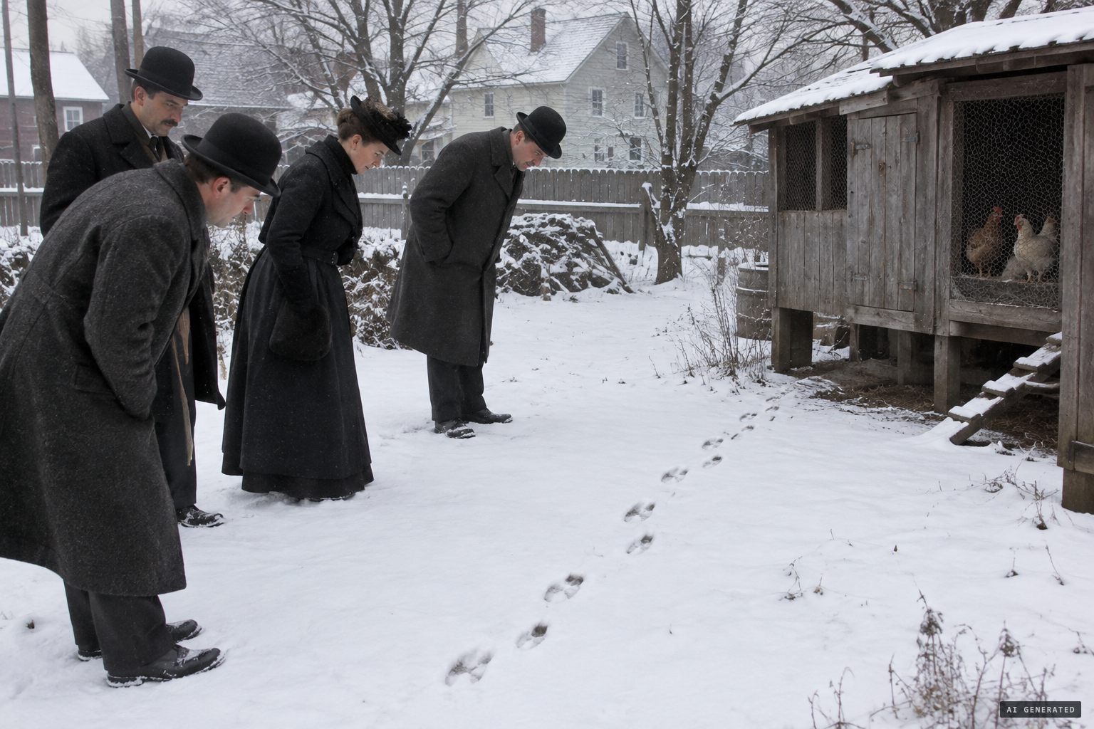 1909: hoofprints in the snow and chickens found dead
