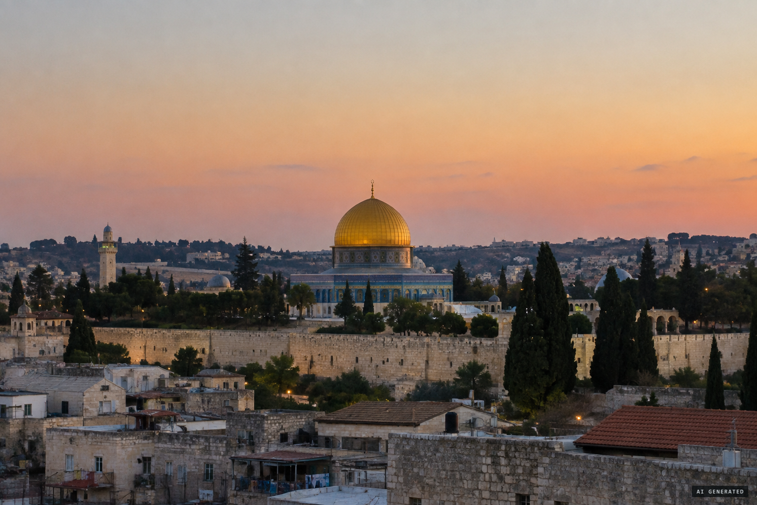 The Dome of the Rock on the Temple Mount, where flying overhead is prohibited