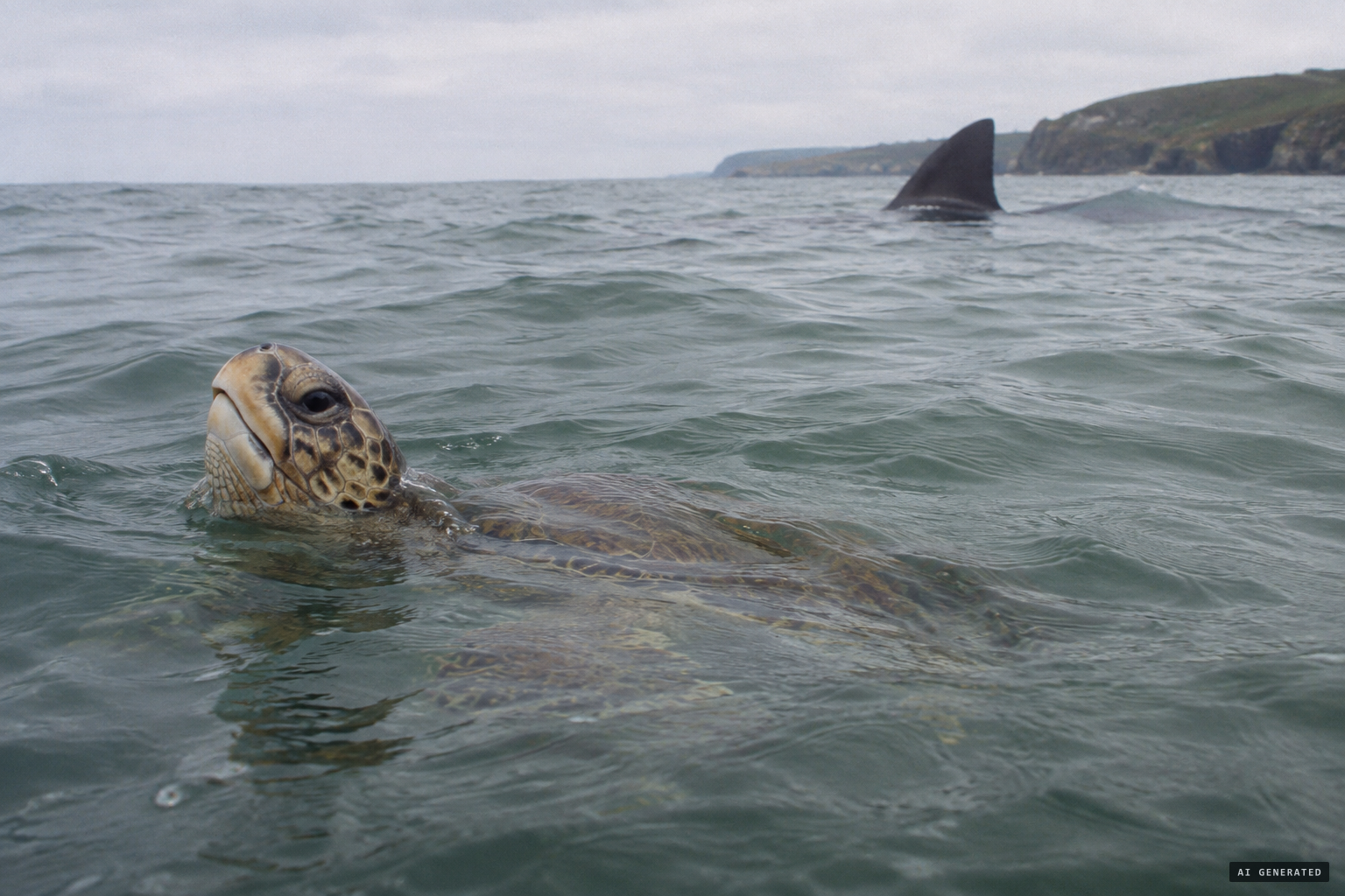 Ordinary answers: a sea turtle, a basking shark