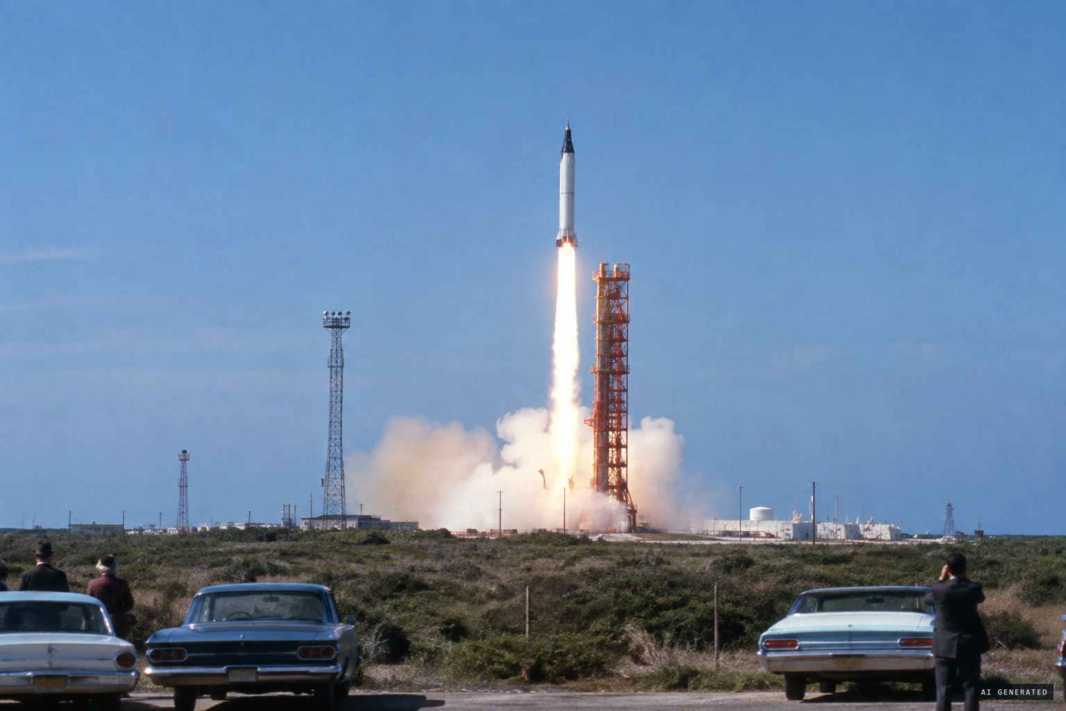 Mercury-Atlas 6 lifts off with John Glenn aboard Friendship 7, 20 February 1962.