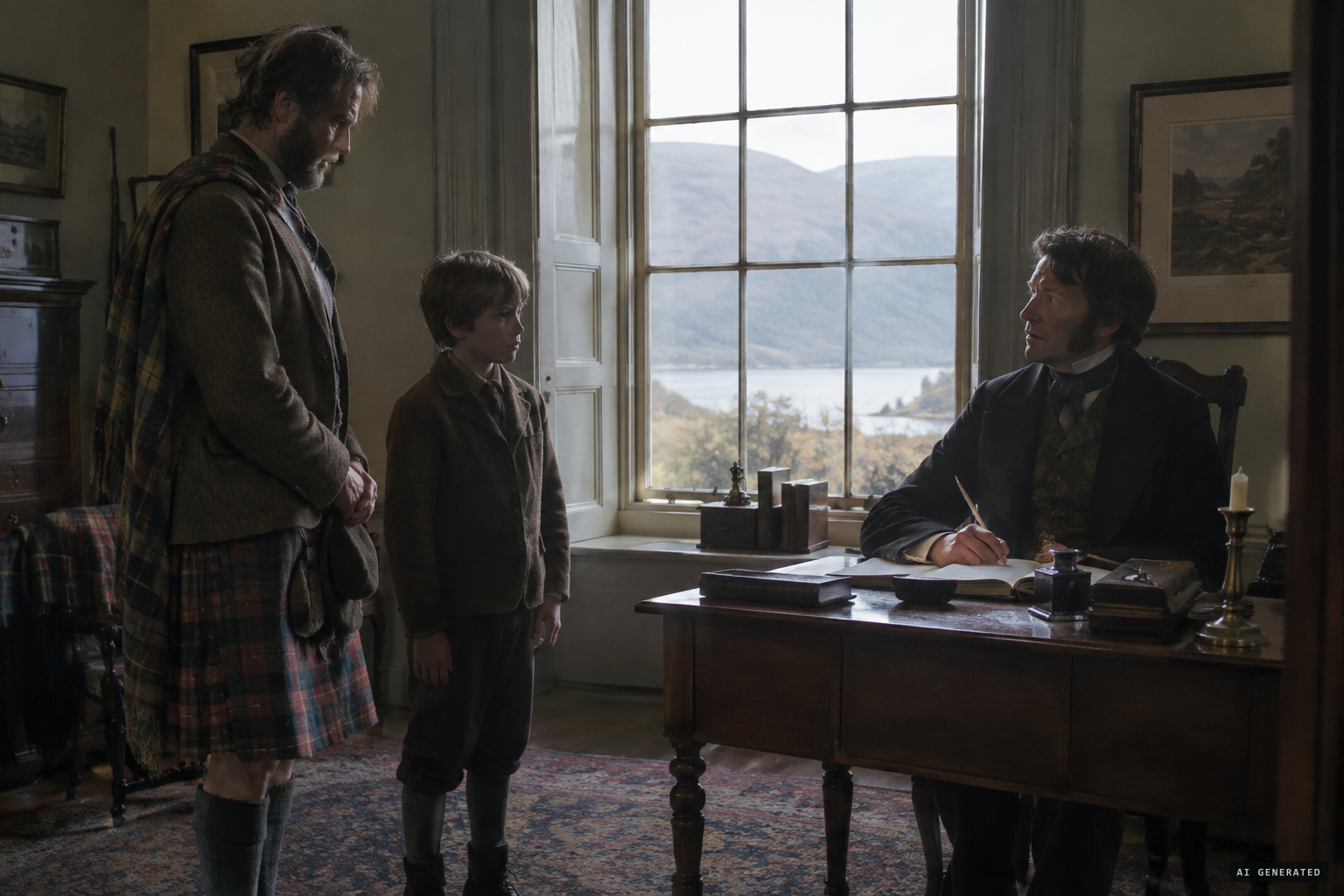 Stuart and his boy tell the Earl about the Lake-Horse