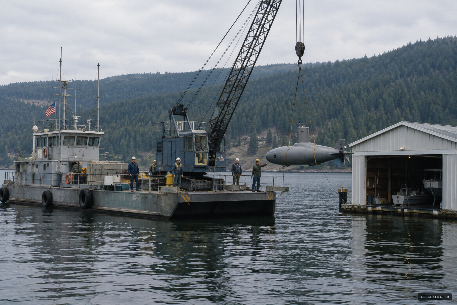 The Naval Acoustic Research Detachment at Bayview tests scale submarines