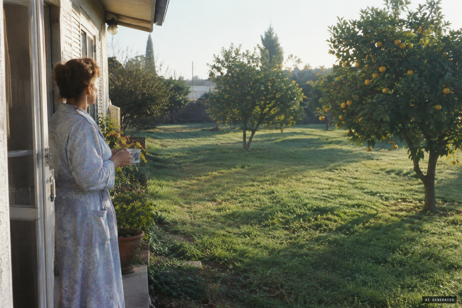 After making tea, she returns to find the being and the craft gone