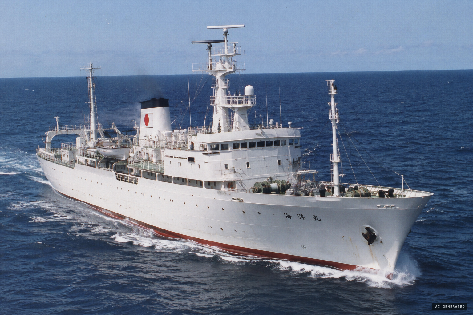 The first Kaiyō Maru, a Japanese fisheries research ship built in 1967