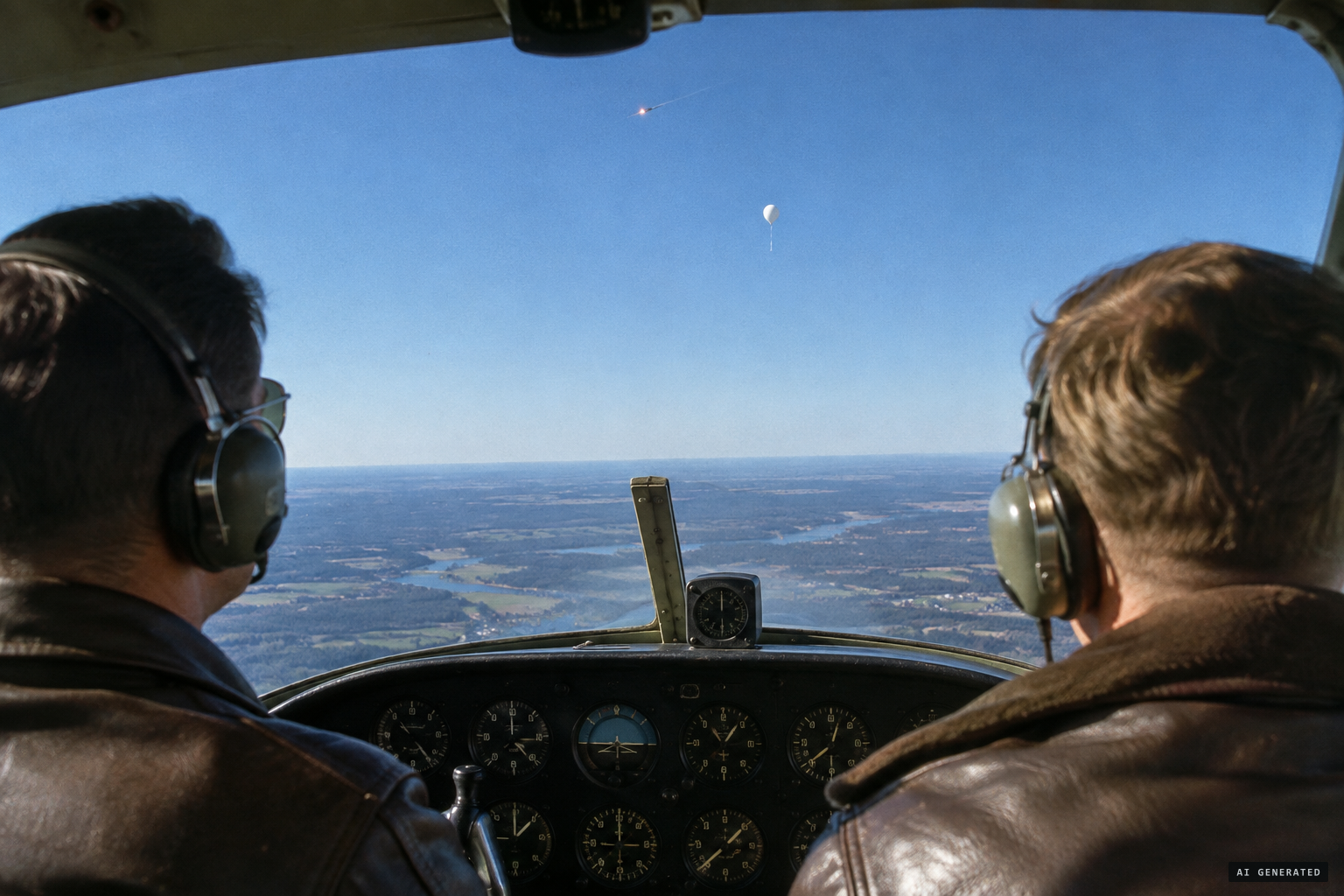 At 6,000 feet, a strange glowing object crosses high above the balloon