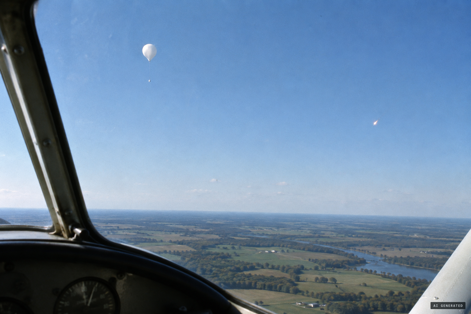 The balloon and the object seen at the same time