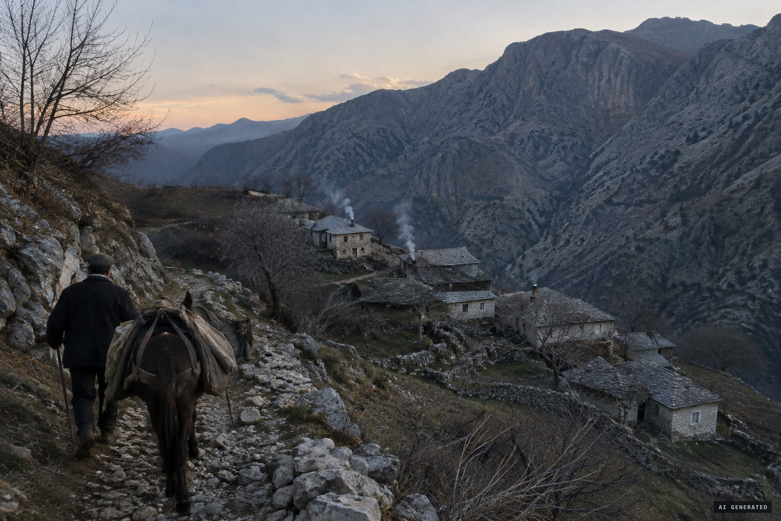 The Kurvelesh highlands, where the village of Kallamishtëz is said to lie