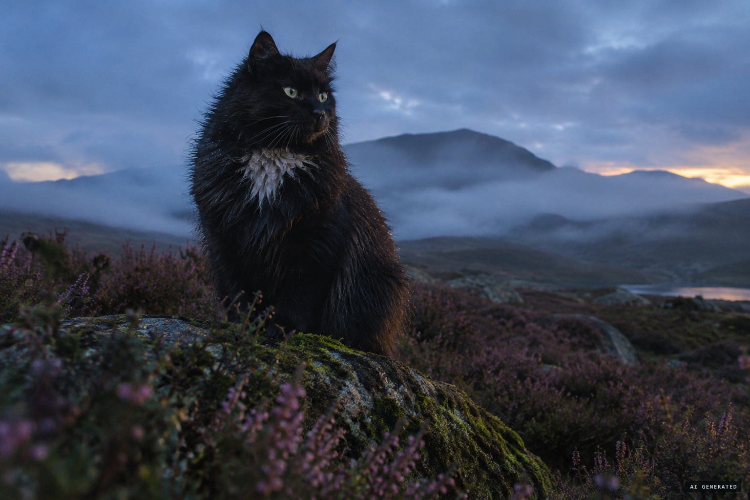 The cait sìth, the black fairy cat of Highland folklore