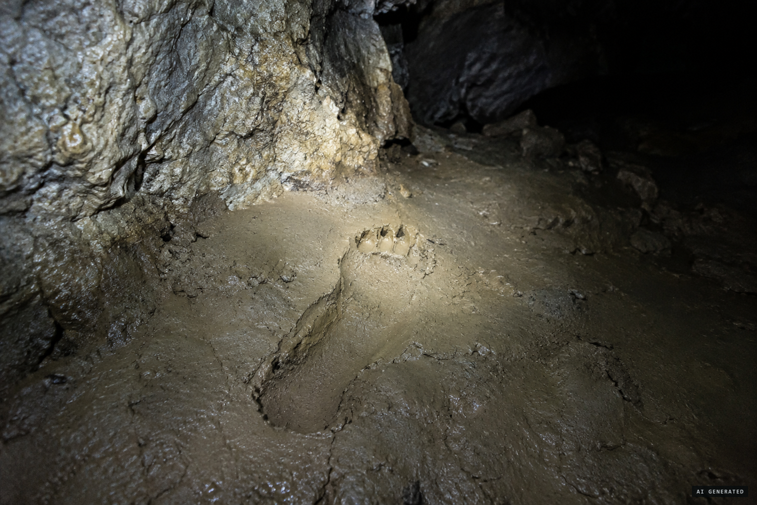 The cave footprint photograph circulated by the regional administration in 2009