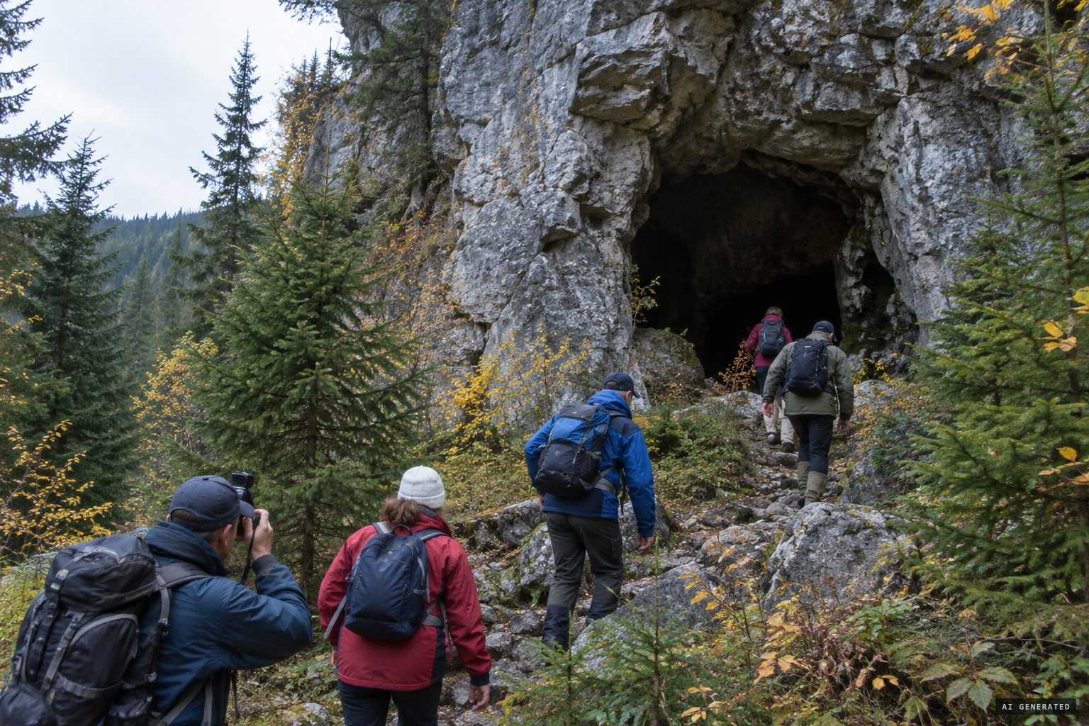 The delegation makes its two-day trip to Azasskaya Cave