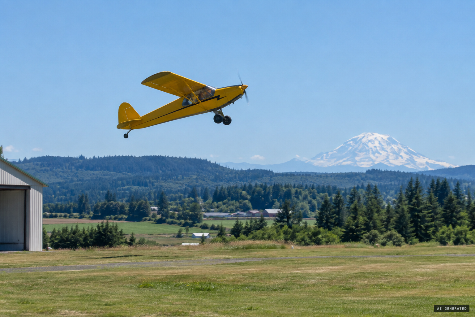 Kenneth Arnold takes off from Chehalis in his CallAir A-2, June 24, 1947
