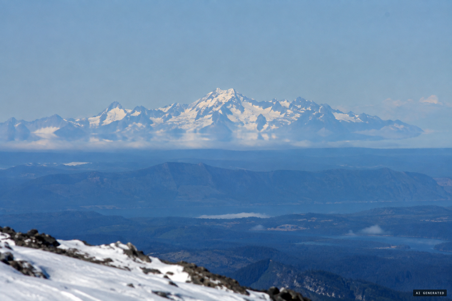 One explanation: mirages of snowy peaks