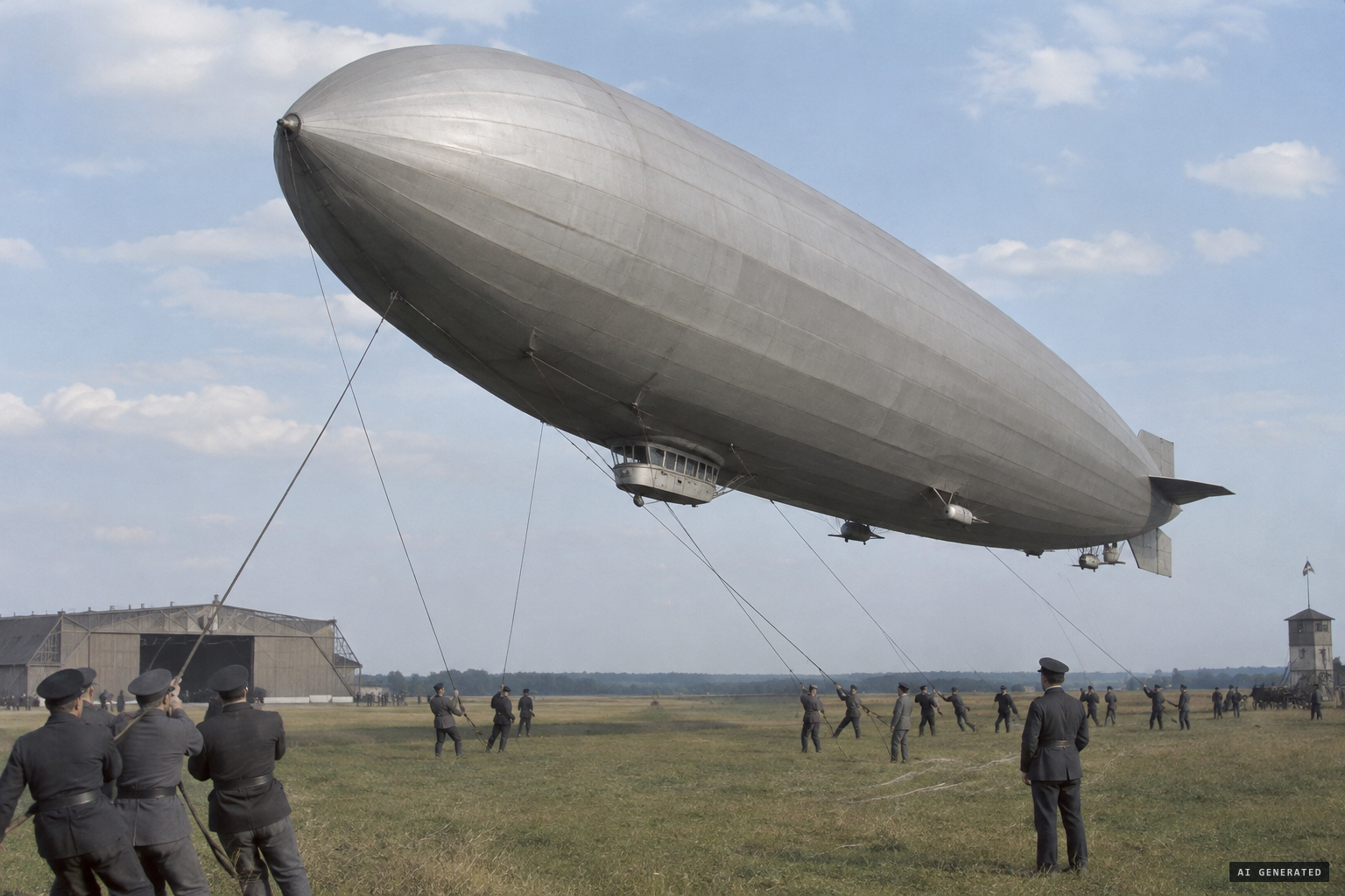 The suspect Zeppelin, said to have landed hours before the sounds