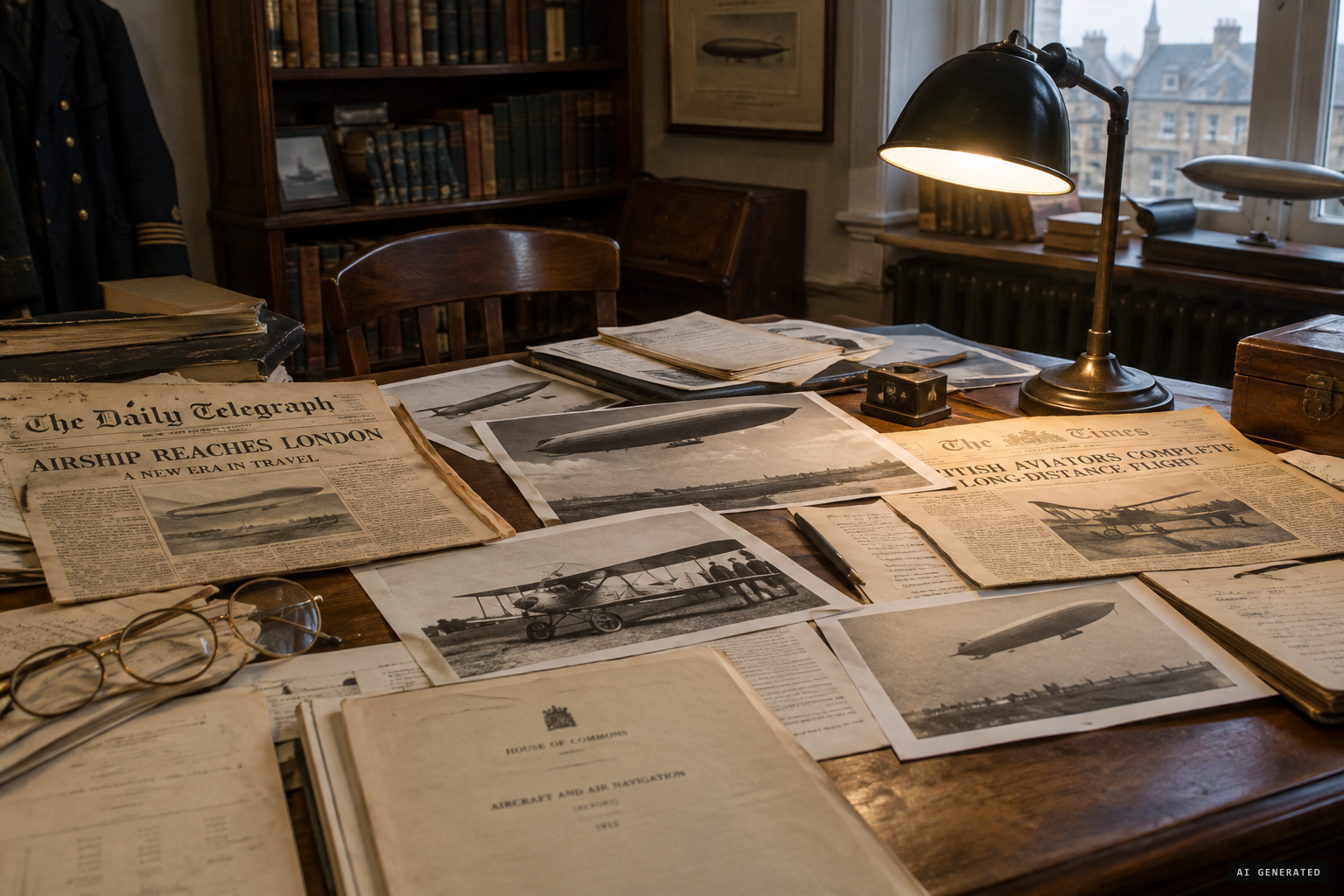 Historians weigh a British flight, a hoax, or a German airship