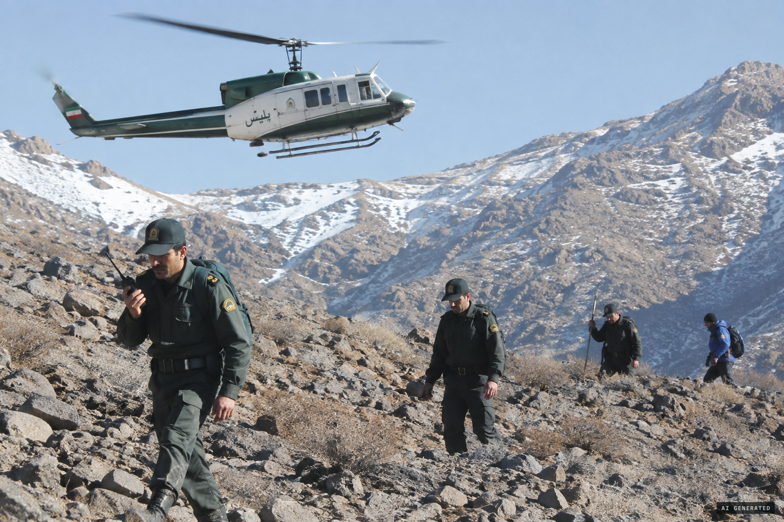 Helicopters and search teams comb the hills but find no trace