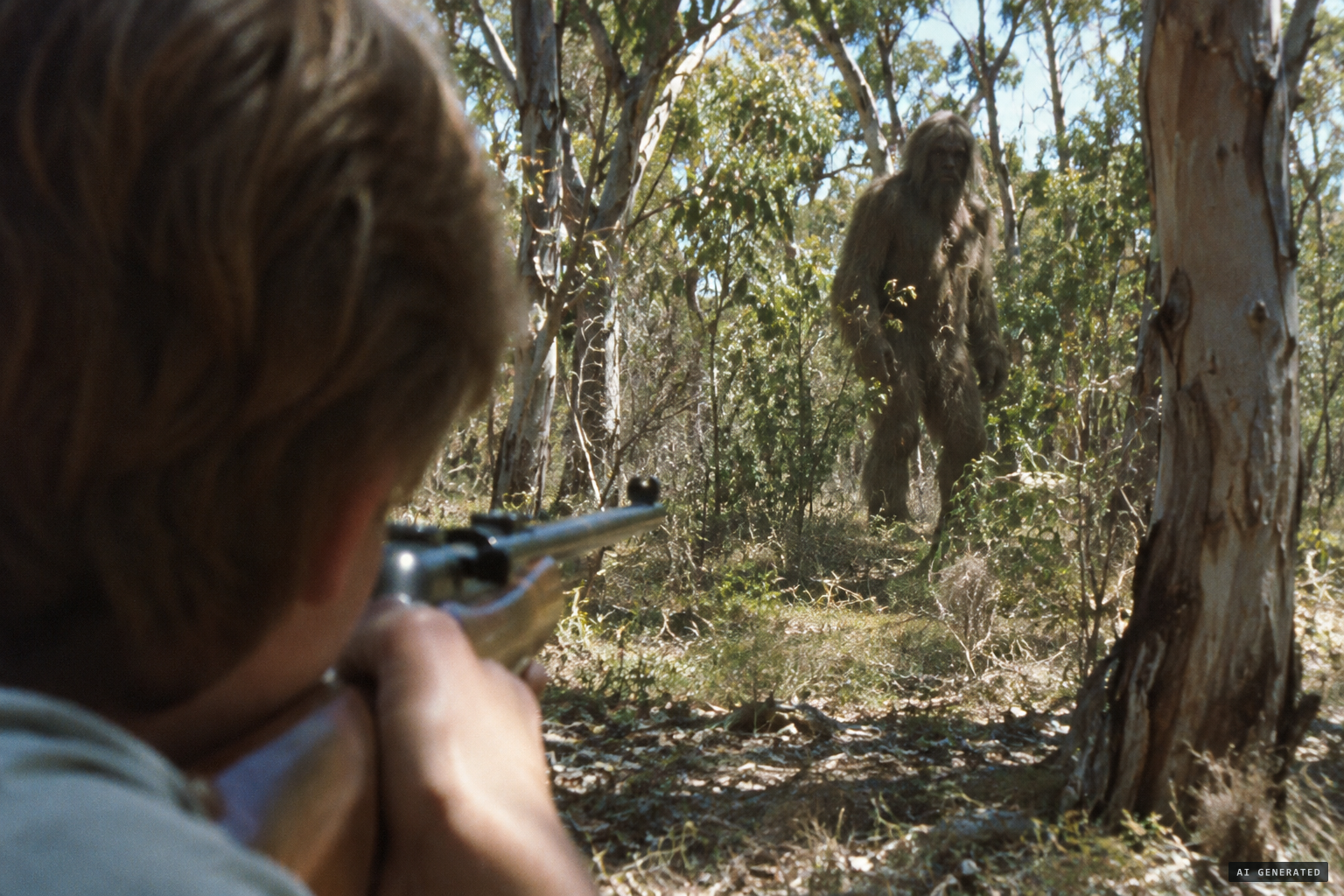 The hairy, towering figure appears at 20 metres