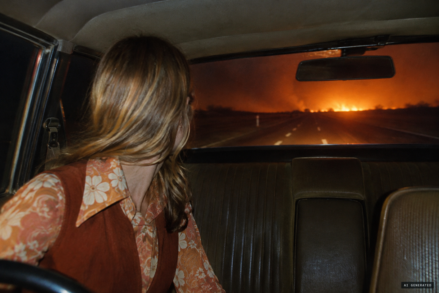 Finckler watches the glow seem to spread across the road behind them