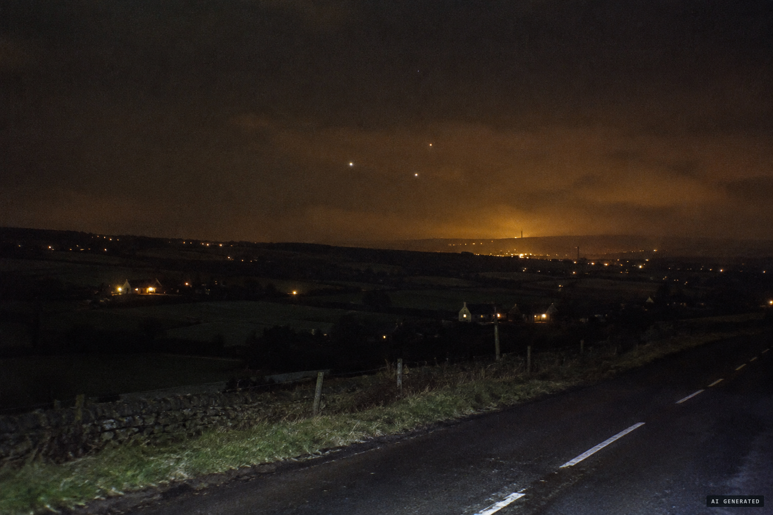 Strange lights over the Bonnybridge district, the Falkirk Triangle