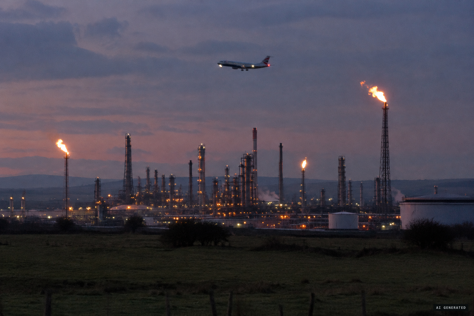 Flaring at Grangemouth, one explanation offered for the wider wave