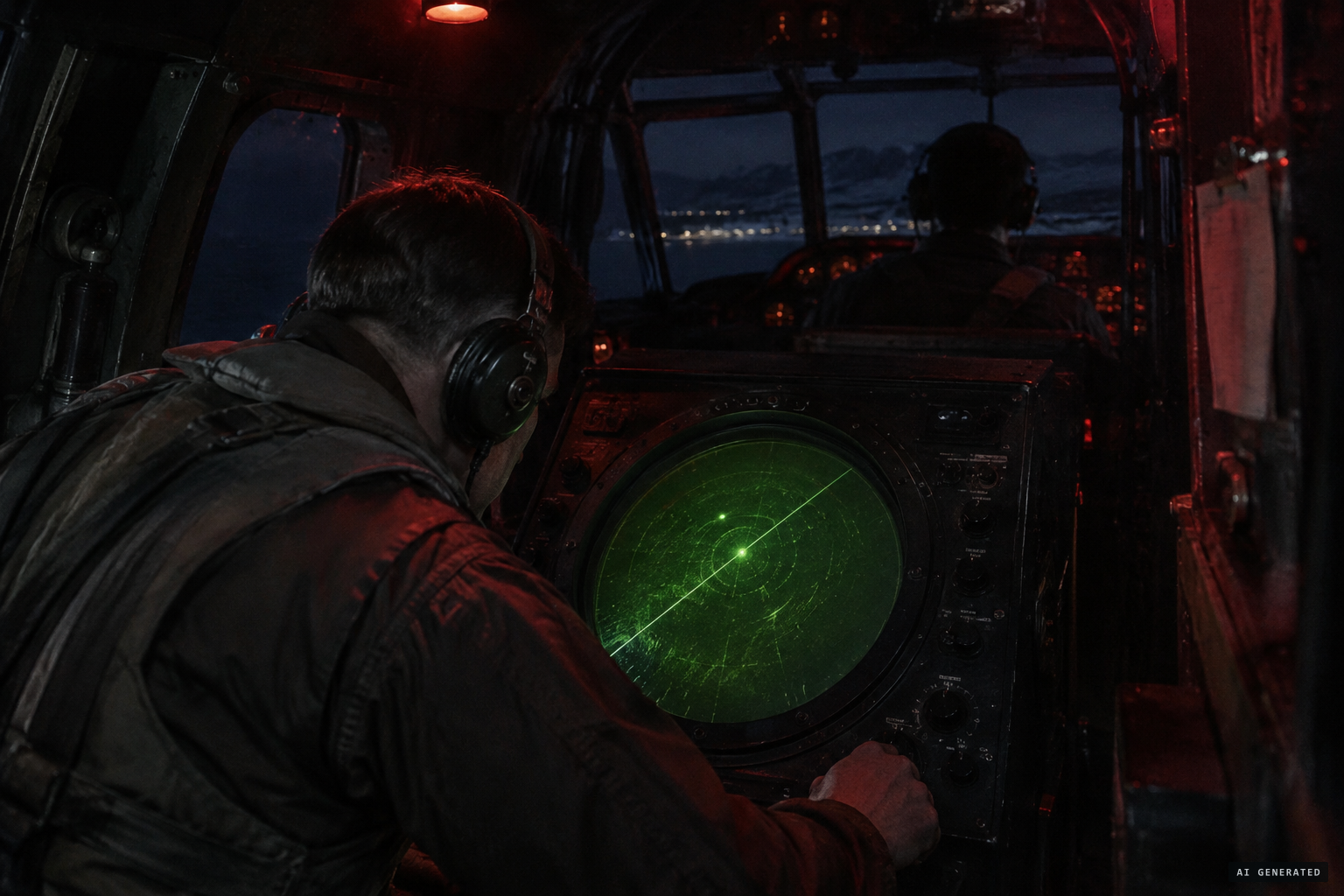 Lt. Smith's radar picks up a contact north of the air station, then interference