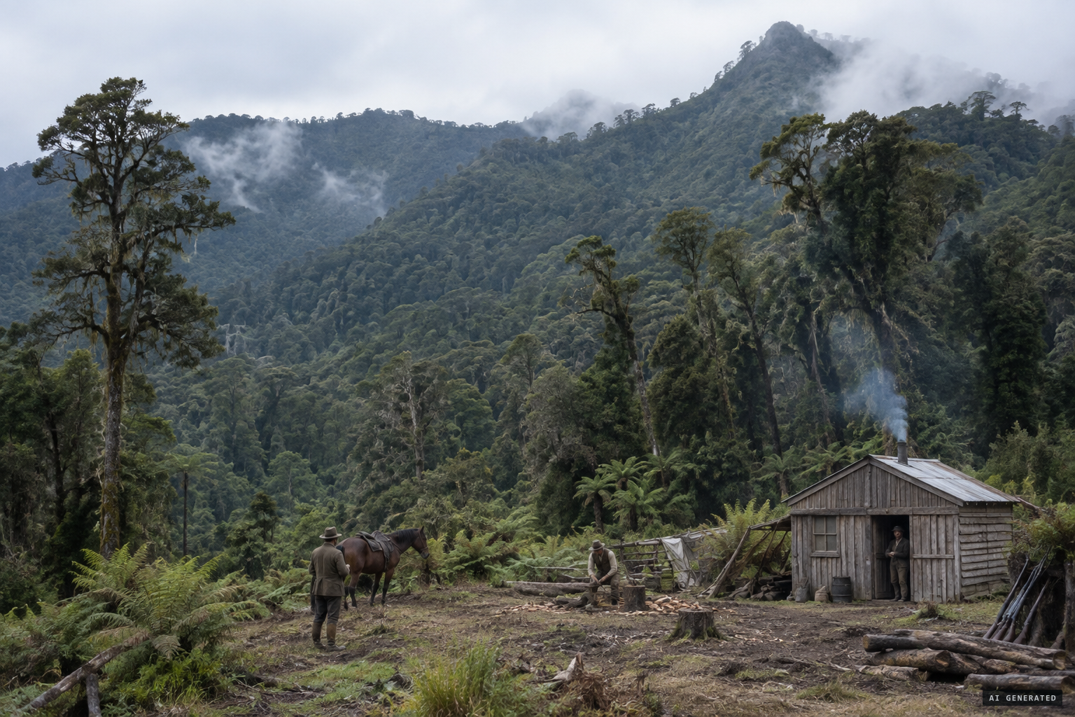Arowhana station in the bush near Mount Arowhana, inland from Gisborne