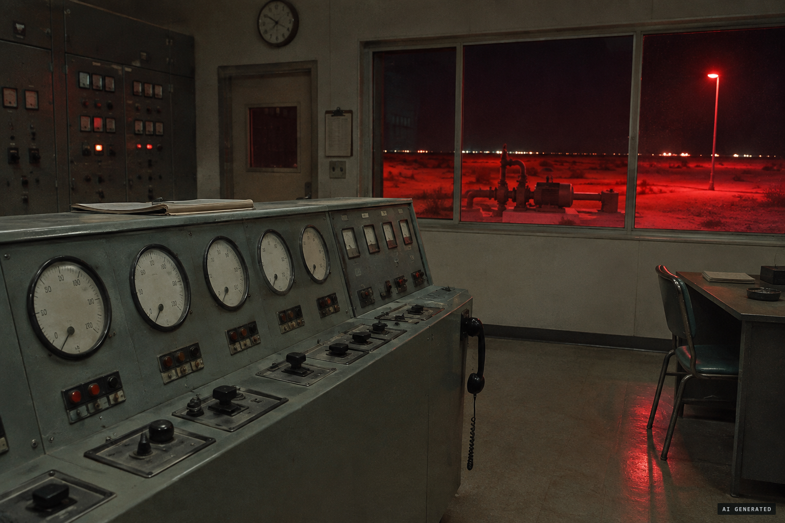 The pumping station shuts itself down while the object sits nearby