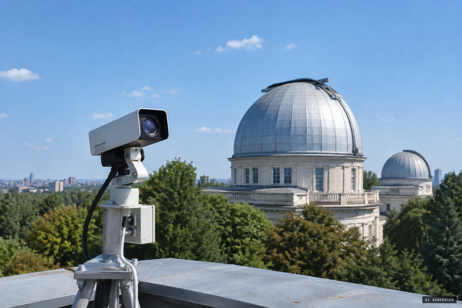 A meteor-station camera watches the daytime sky over Kyiv