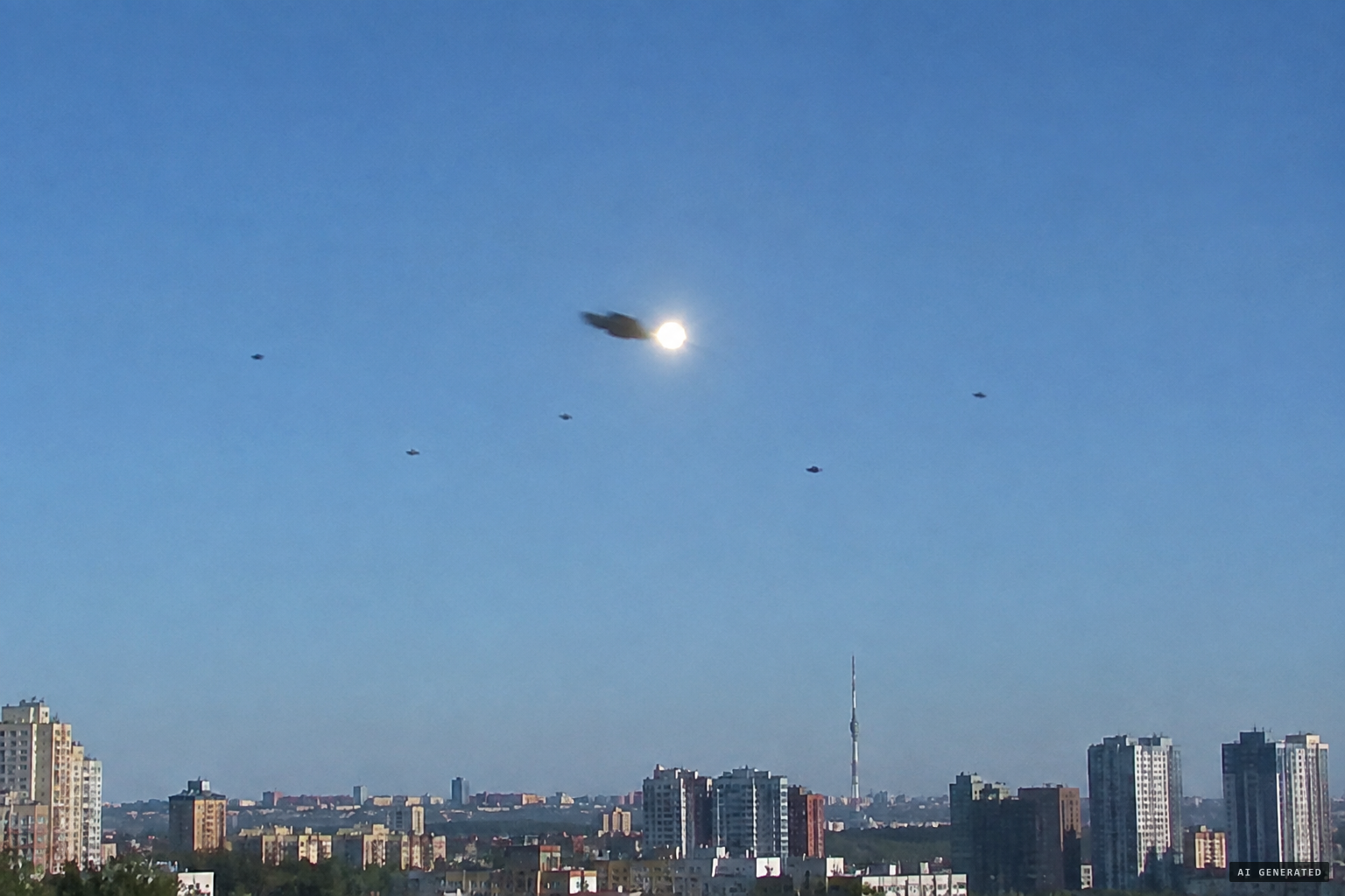 The phantom crosses the image of the falcon