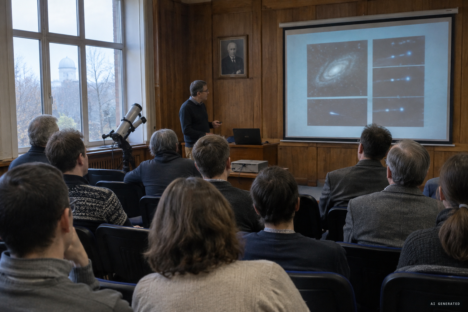 Zhilyaev presents the work at the observatory's Astrophysical Seminar