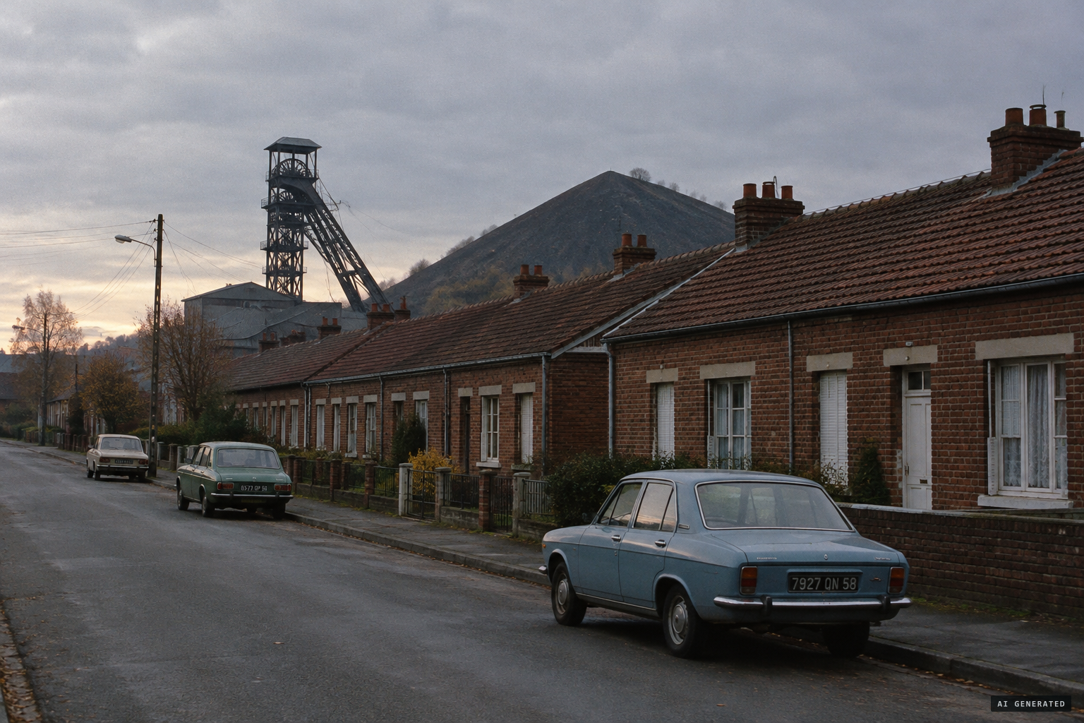 The miners' estate at La Machine, a coal town winding down