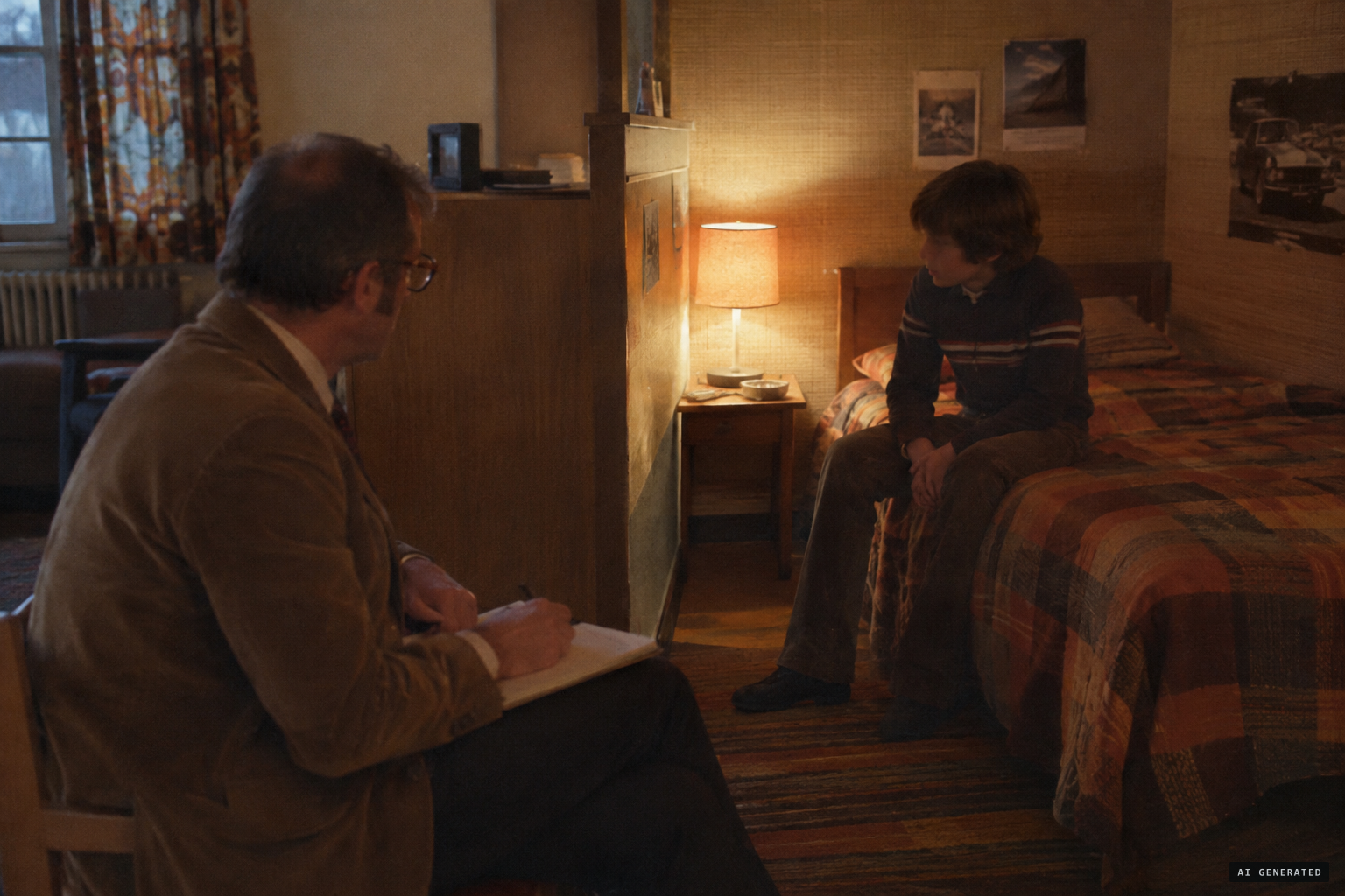 Parapsychologist Yves Lignon observes the boy during the events