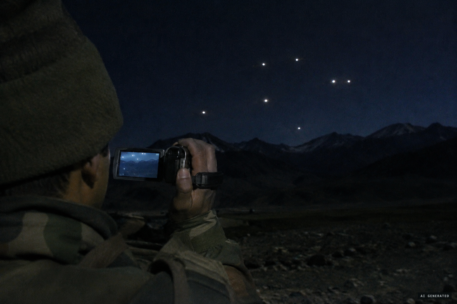 The reported footage of more than five moving orbs, never seen