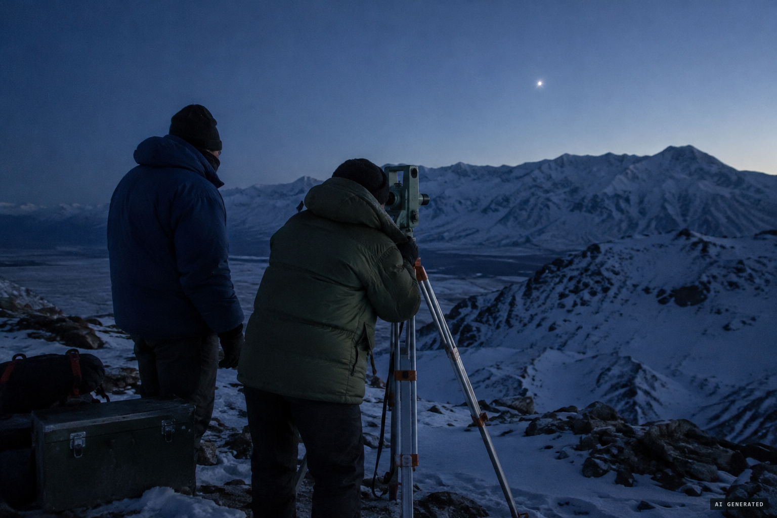 Theodolite readings from Point 4715 in February 2013