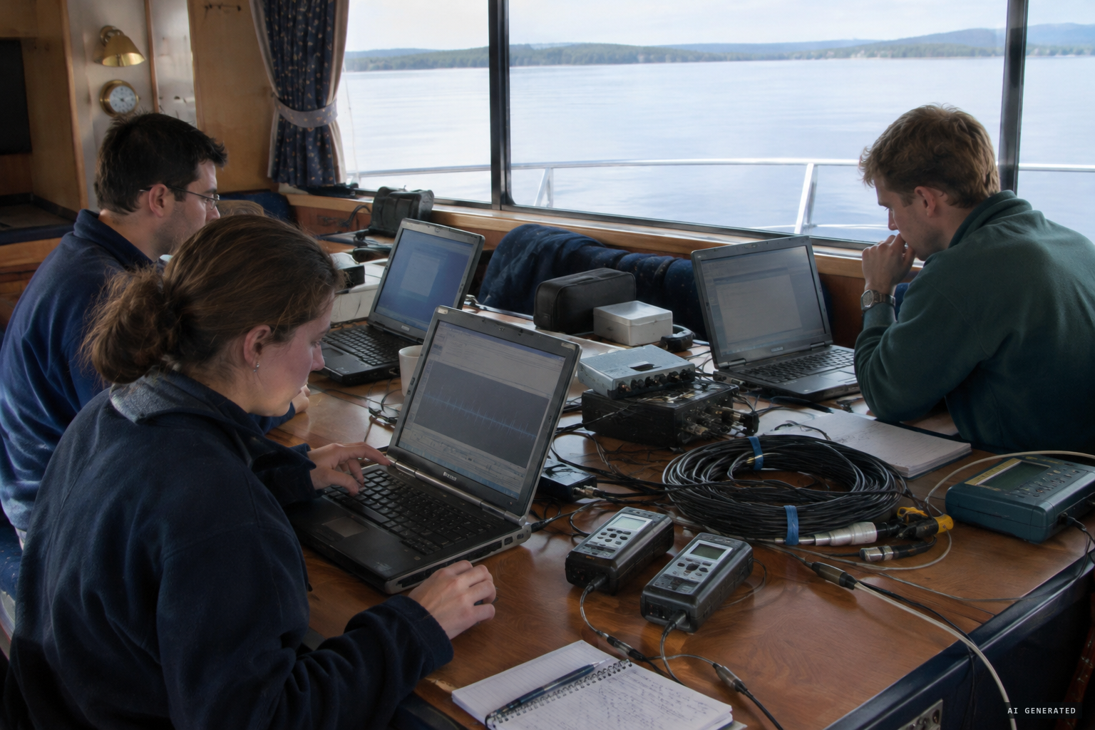 The team's listening equipment aboard the Casablanca