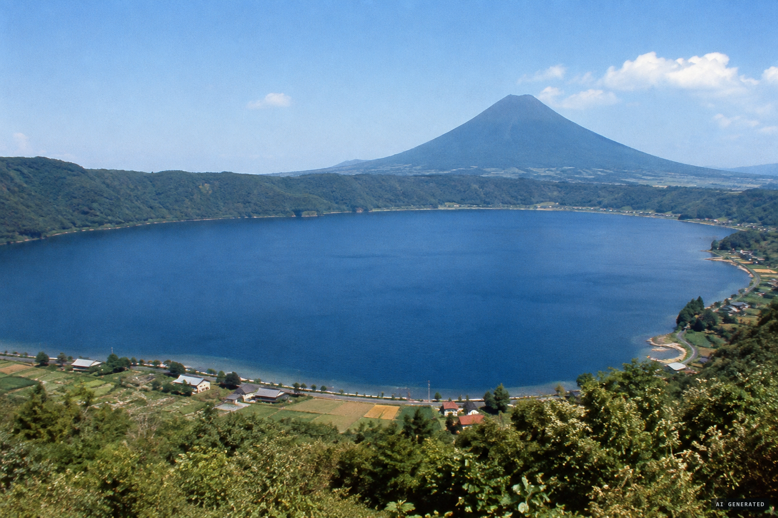 Lake Ikeda, the largest caldera lake on Kyushu