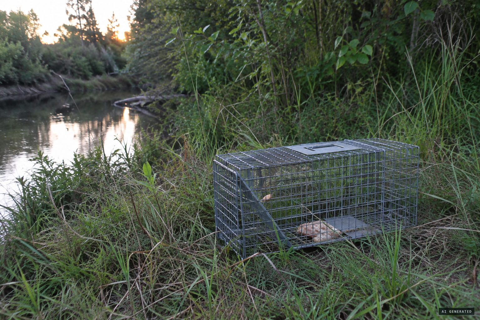 Crabtree sets a humane trap so rehabbers could treat the animal