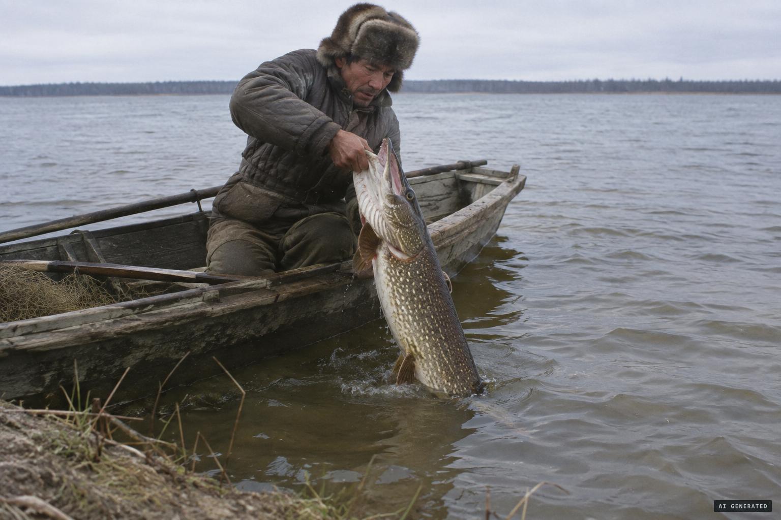 Local lore of enormous pike, the 'Bull-Pike'