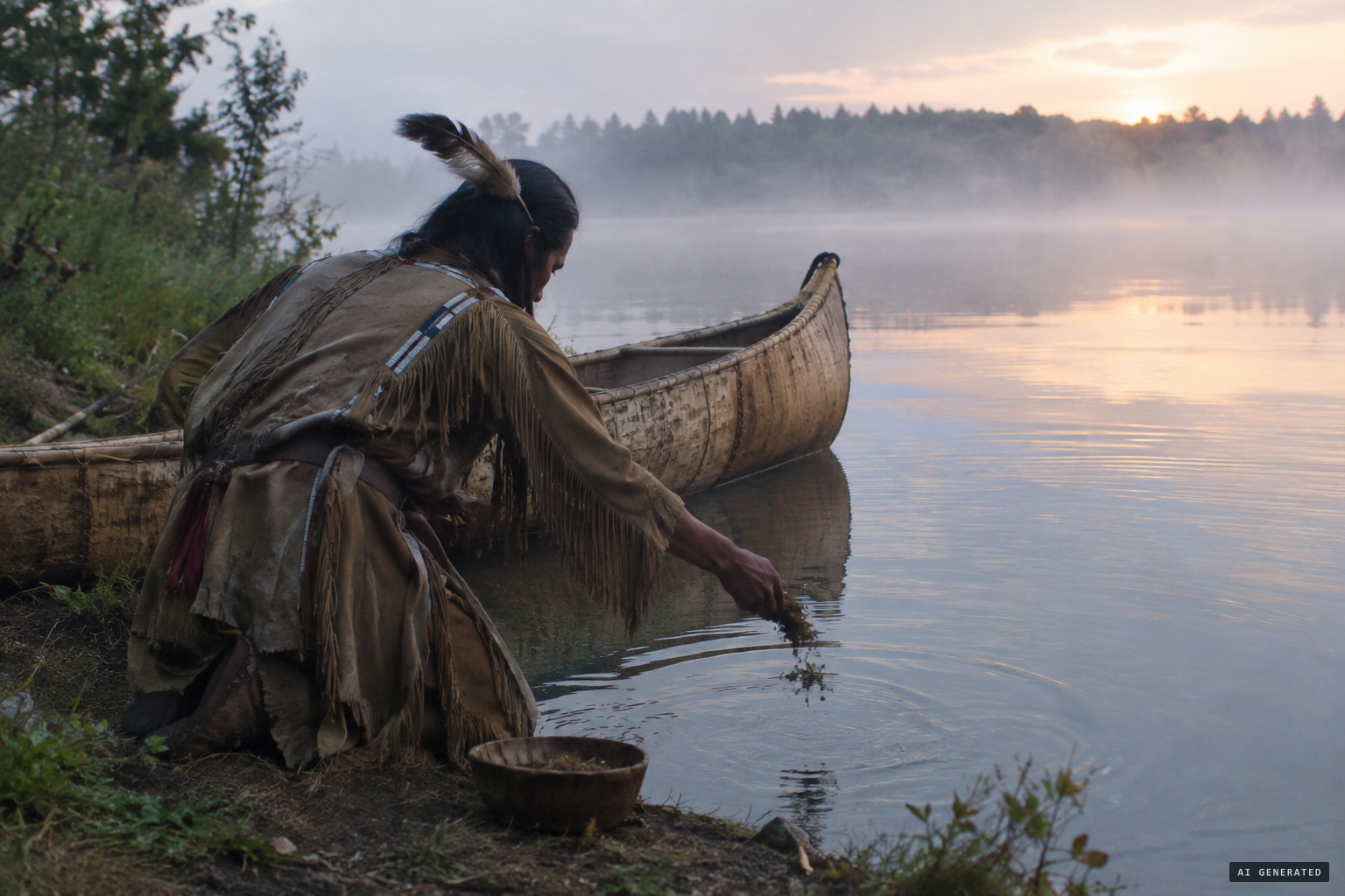Tobacco offered to the water demon so it will not tip canoes