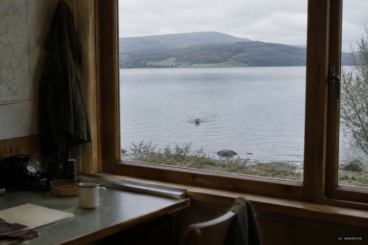 One warden, one window, one grey shape heading for the shore
