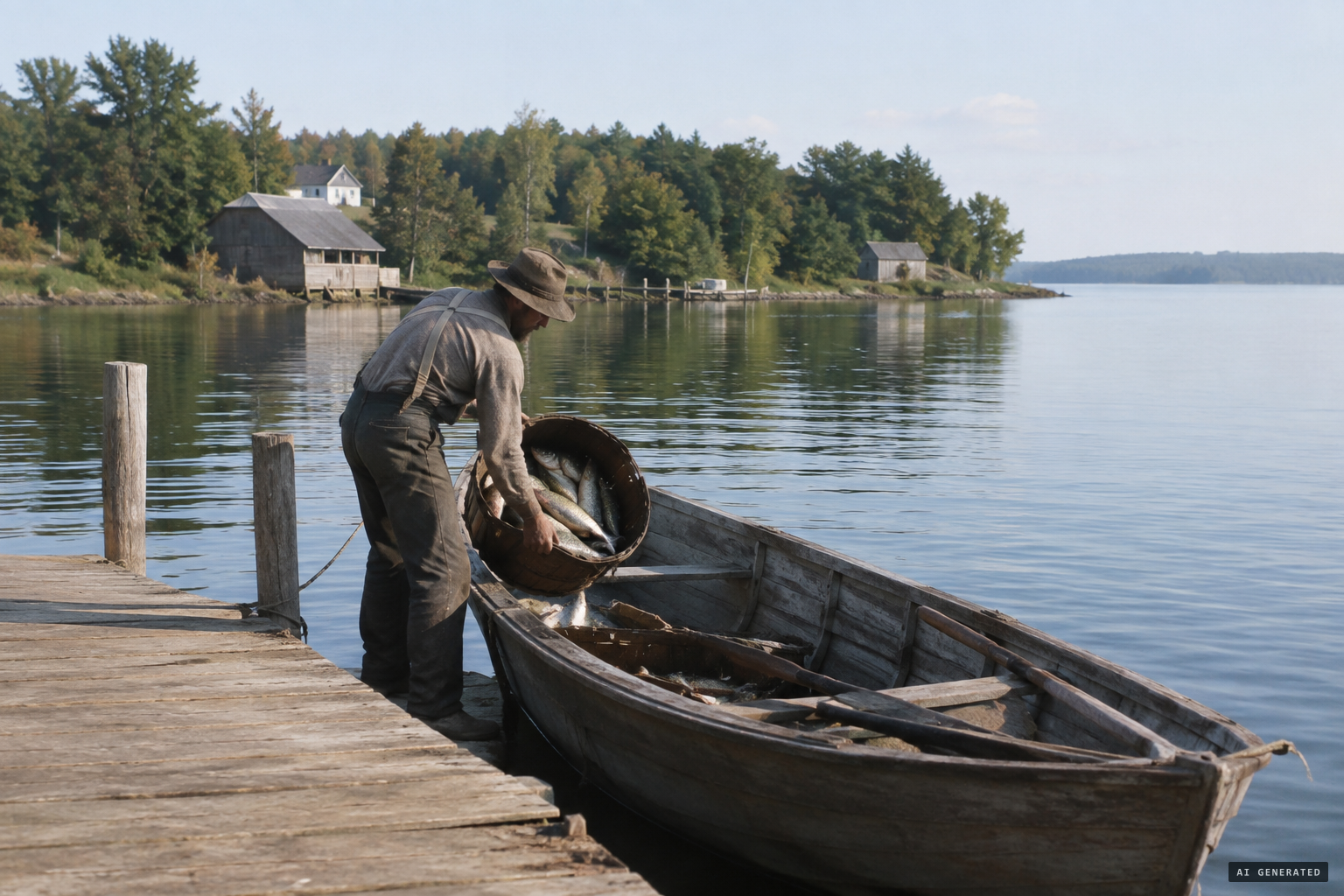 "Pickerel Billy" Dunn, professional fisherman on Lake Mendota
