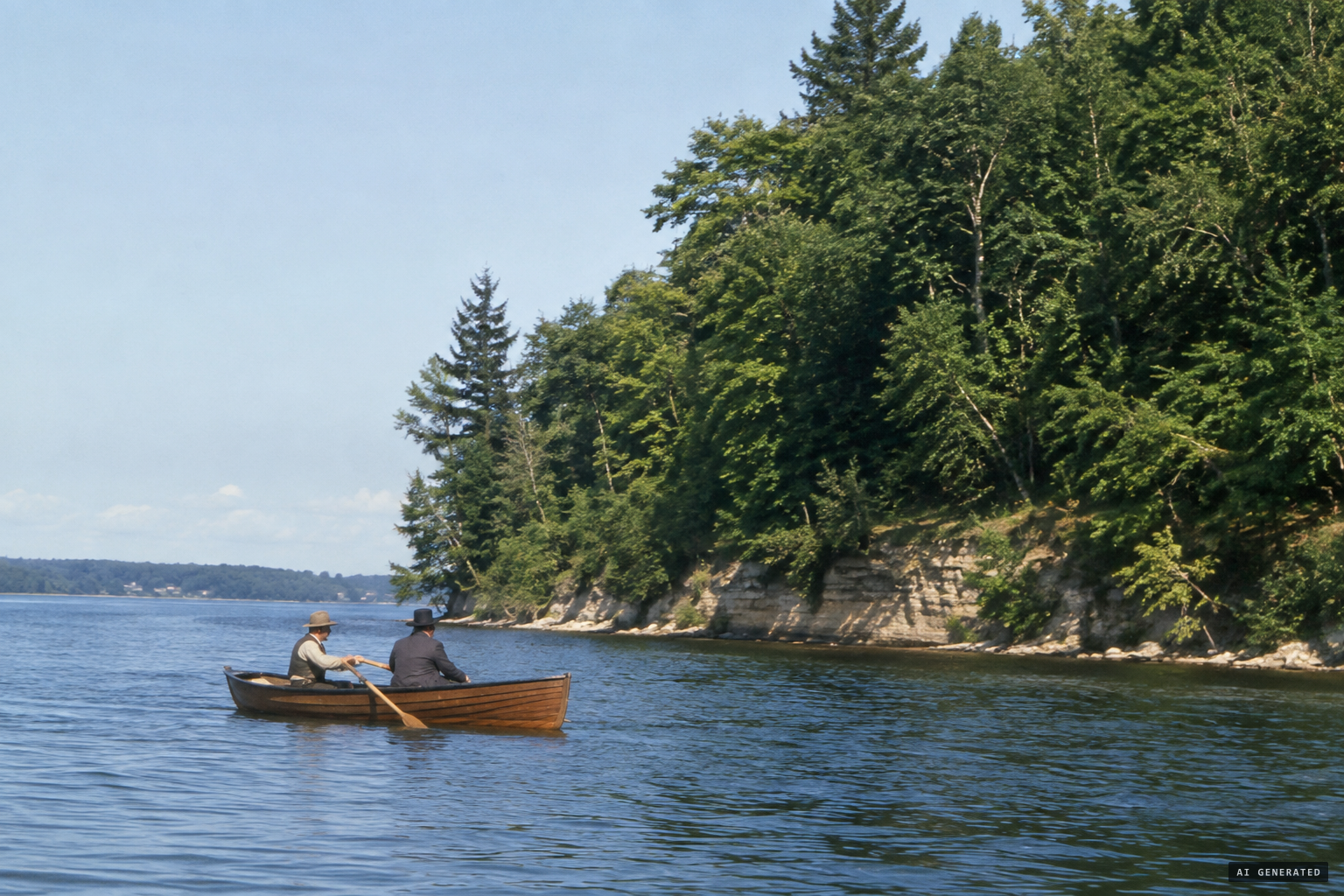 Dunn guides President Cleveland on a fishing trip at Maple Bluff
