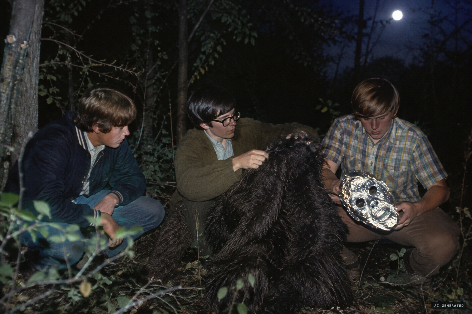 The claimed hoax: a gorilla suit and a tinfoil mask