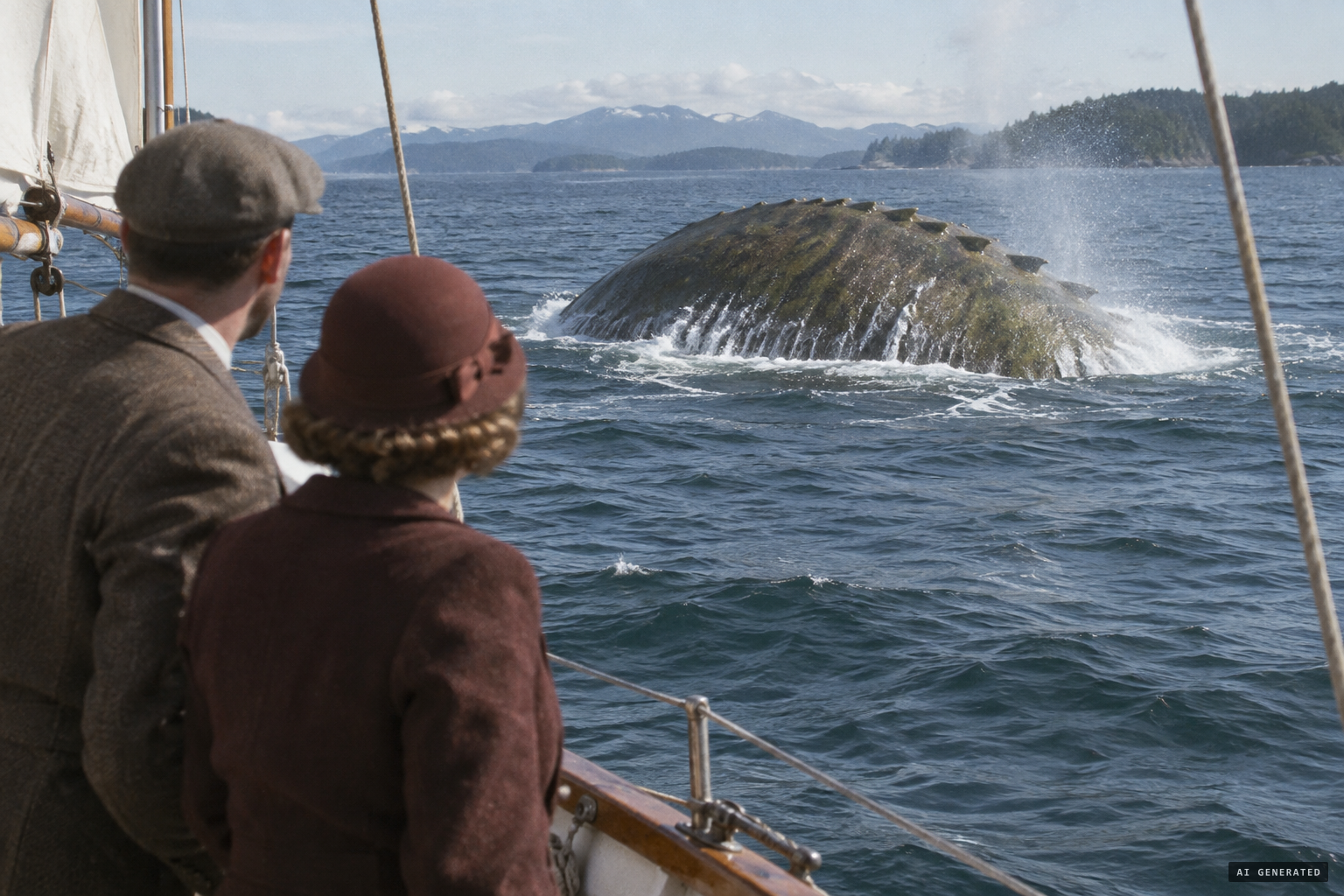 A huge greenish-brown dome of back rises with a hiss