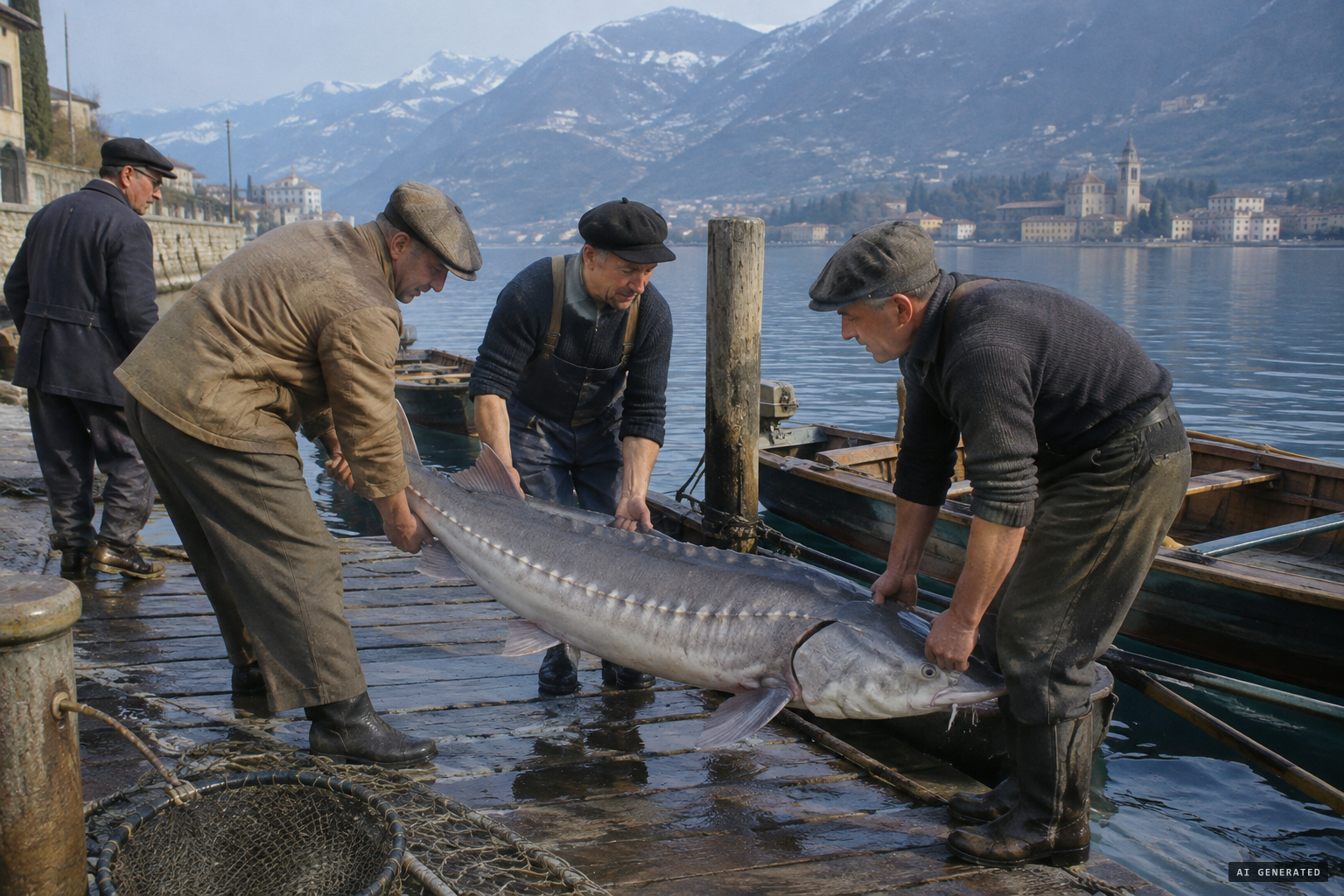 The Corriere Comasco says the beast was a sturgeon, since caught