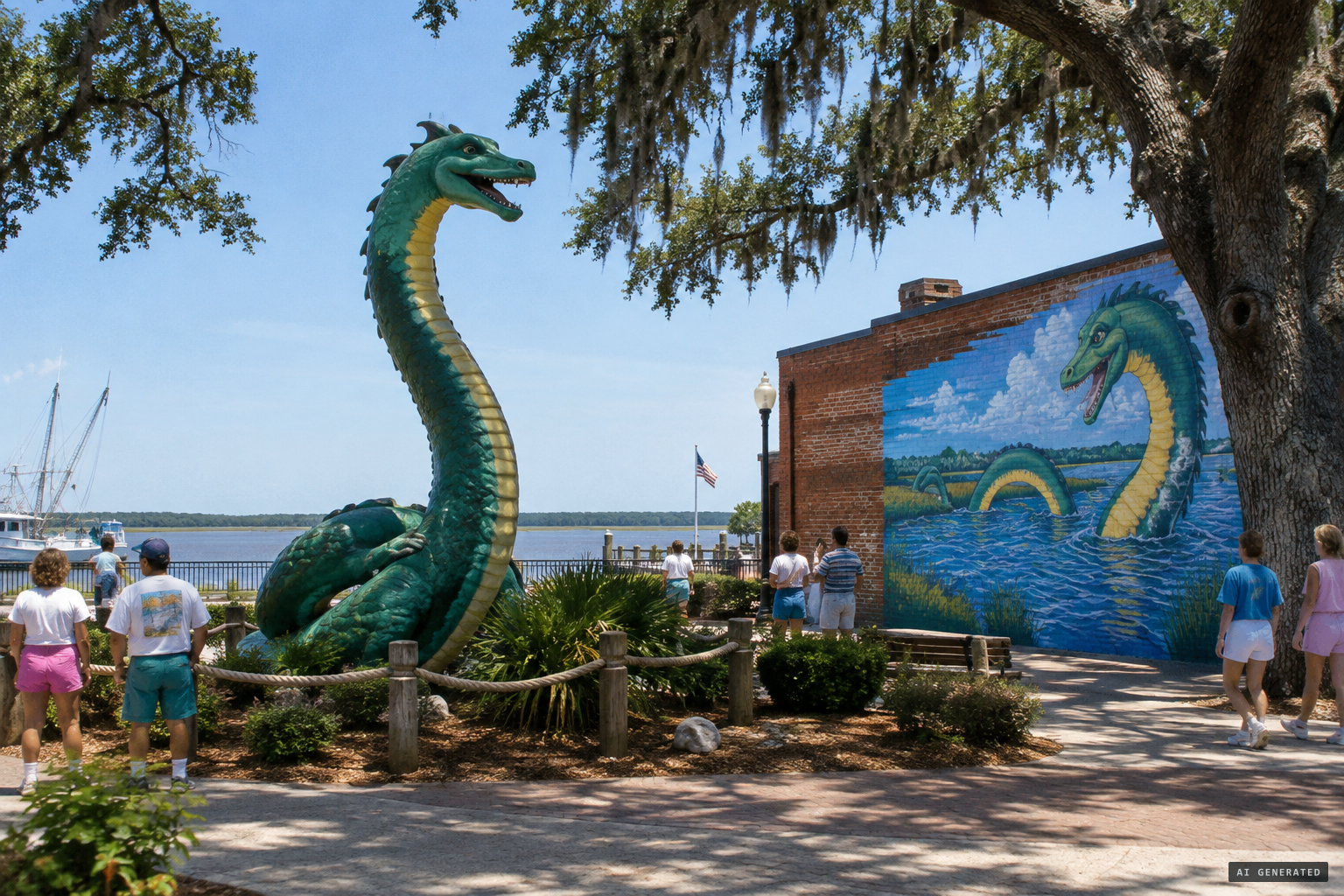 Darien's 20-foot statue and murals of Altie