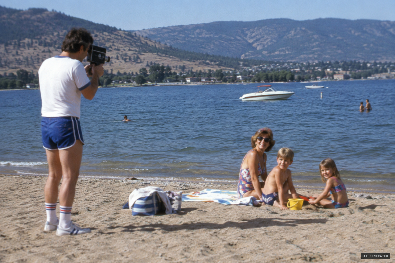 Larry Thal films his family on holiday at Kelowna