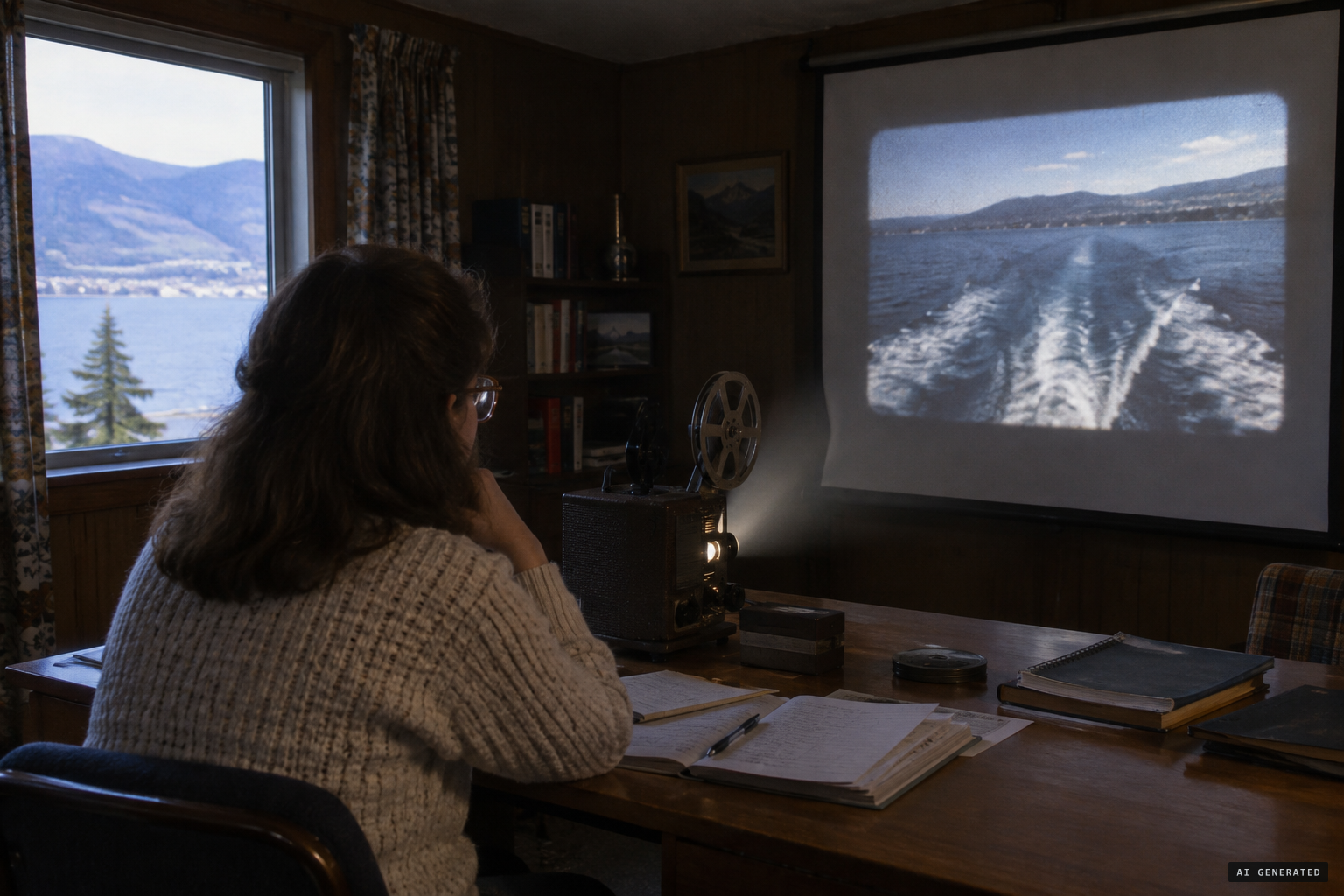 Arlene Gaal studies the Thal film
