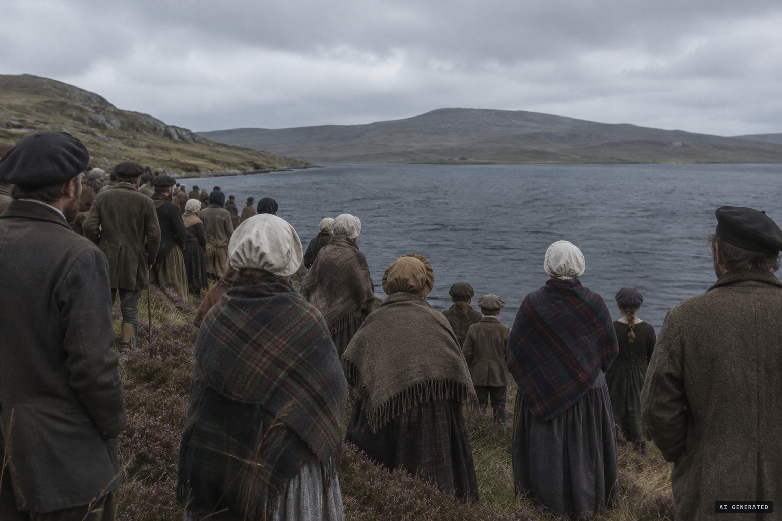 Crowds from across the parish gather at the inland loch
